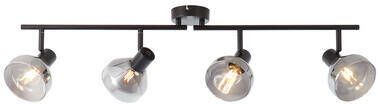 Brilliant lamp reflecterende spot buis 4-lichts zwart mat rookglas | 4x D45 E14 18W geschikt voor vallampen (niet inbegrepen) | Schaal A ++ tot E | Draaibare koppen roterende armen