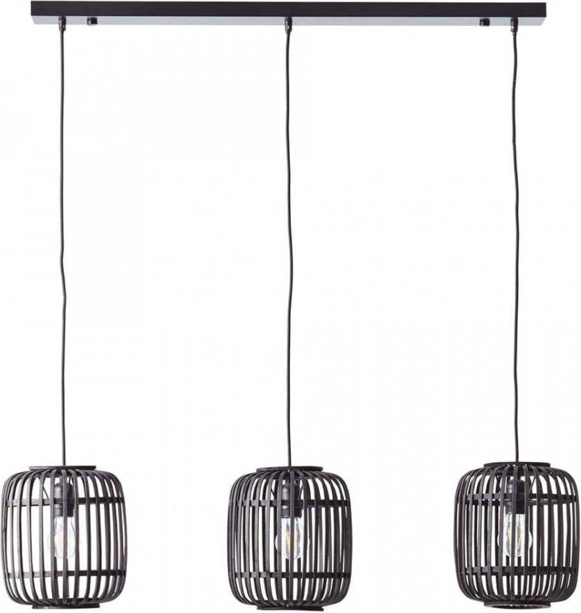 Brilliant hanglamp Woodrow 3-lichts zwart Leen Bakker