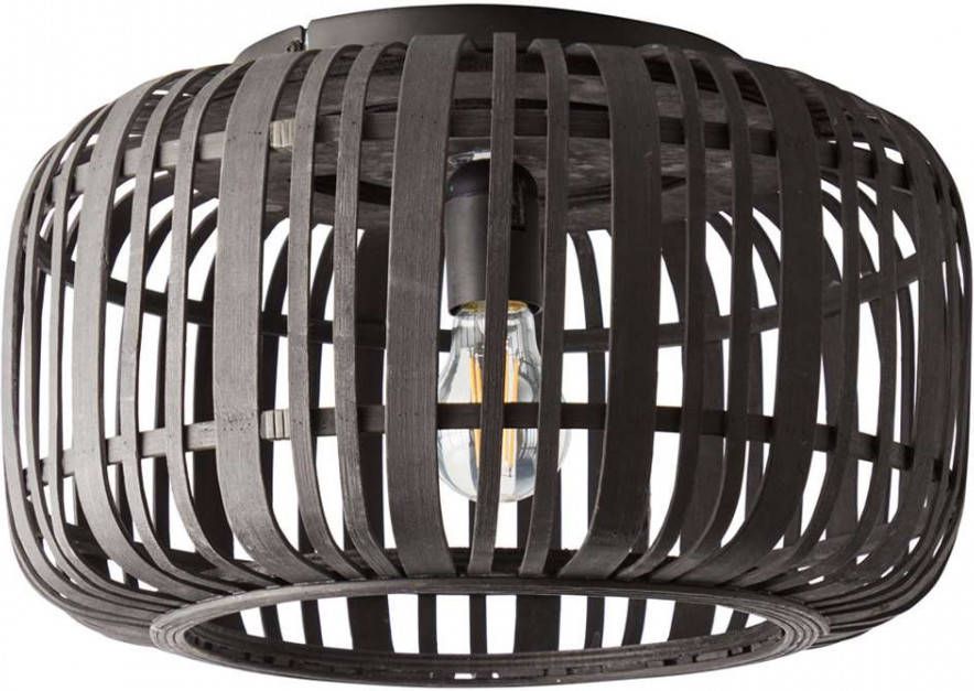 Brilliant plafondlamp Woodrow 1-lichts zwart 39 5 cm Leen Bakker