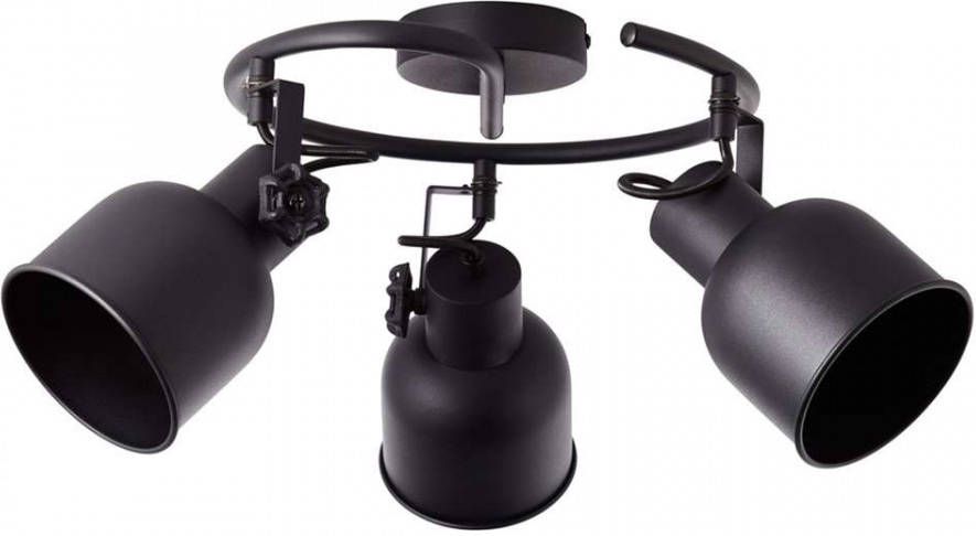 Brilliant plafondspot Rolet 3-lichts zwart 51x18x51 cm Leen Bakker