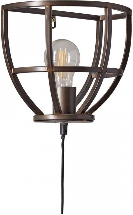 Brilliant Matrix Wandlamp 1 lichts antiek zwart staal Industrieel - 2 jaar garantie