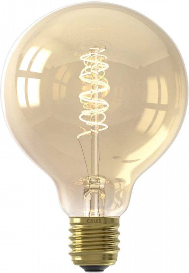 Calex Spiraal Filament Led Lamp E27 G95 Goud 3.8w Dimbaar