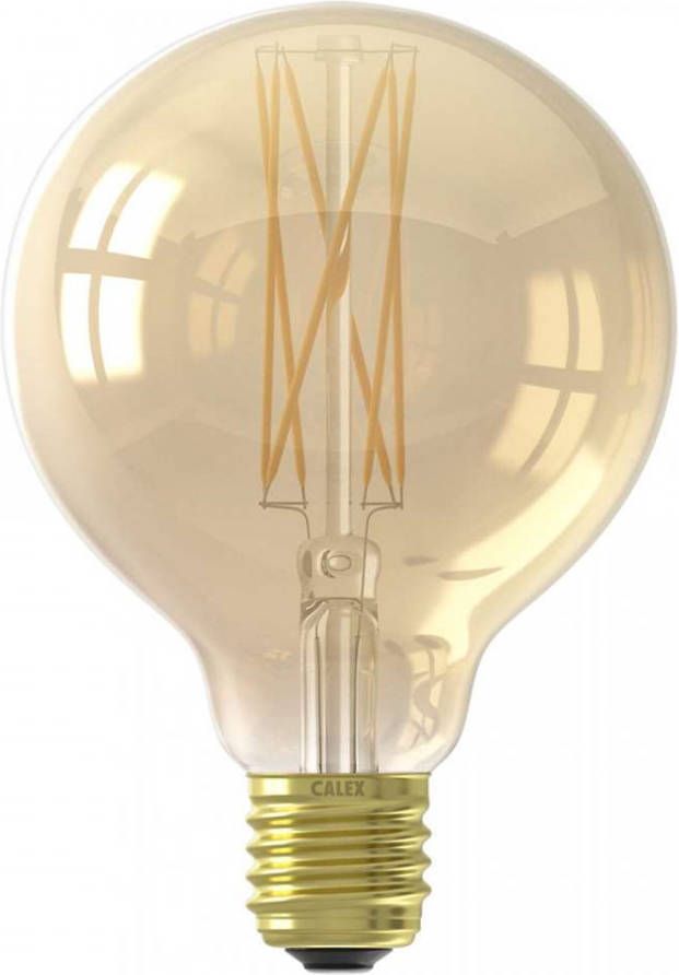 Calex LED volglas LangFilament Globelamp 220-240V 4W 320lm E27 G95 Goud 2100K Dimbaar