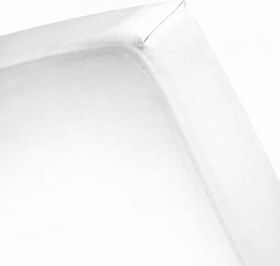 Cinderella katoen-satijn hoeslaken 100% katoen-satijn Lits-jumeaux (180x220 cm) White