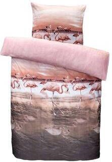 Comfort dekbedovertrek Flamingo roze 140x200 cm Leen Bakker