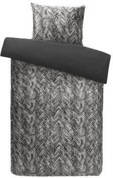 Comfort Royal dekbedovertrek Vesper fleece grafisch antraciet 140x200 220 cm Leen Bakker