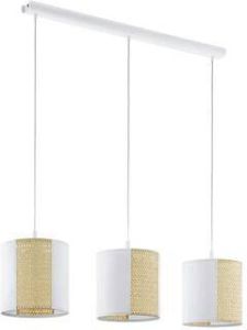 EGLO Hanglamp Arnhem wit l102 x h110 x b24 cm excl. 3x e27 (elk max. 40 w) van zeegras en sterk papier hanglamp hanglamp plafondlamp lamp eettafellamp eettafel keukenlamp (1 stuk)