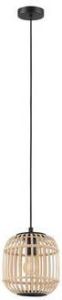 EGLO Hanglamp BORDESLEY zwart ø21 x h110 cm excl. 1x e27 (elk max. 28w) van staal en hout hanglamp hanglamp plafondlamp lamp eettafellamp eettafel keukenlamp