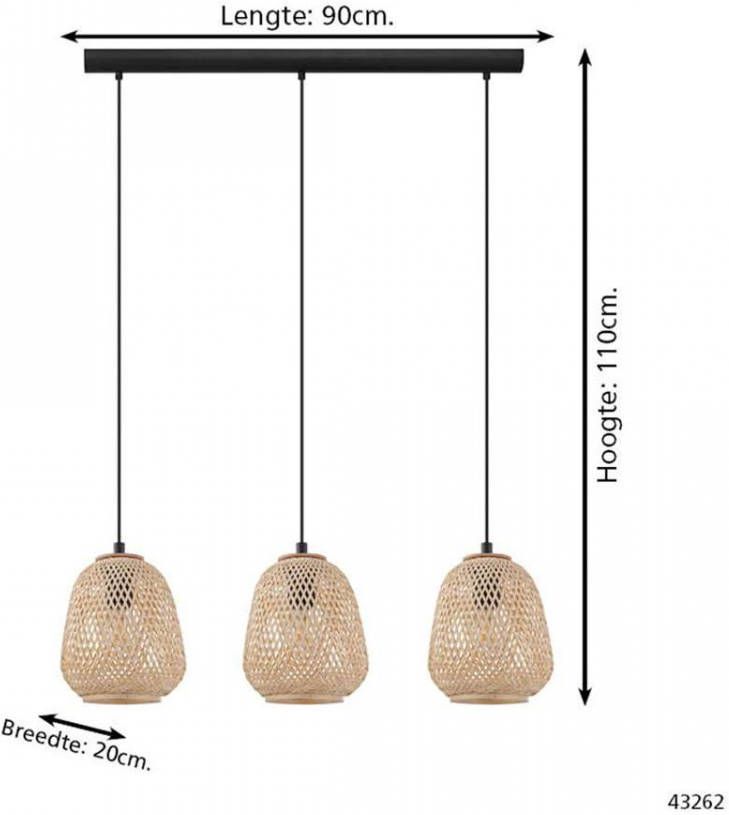 EGLO hanglamp Dembleby 3-lichts bruin Leen Bakker