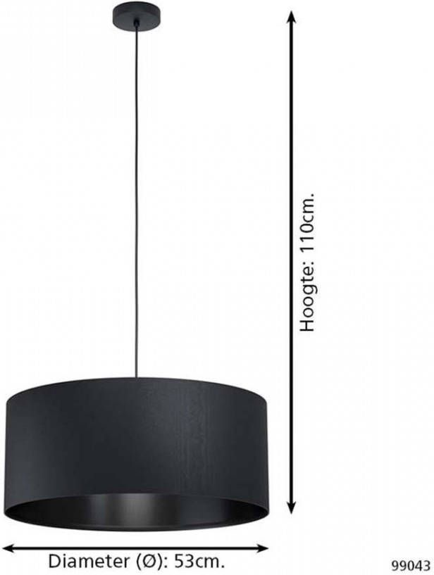 EGLO hanglamp Maserlo zwart Ø53 cm Leen Bakker