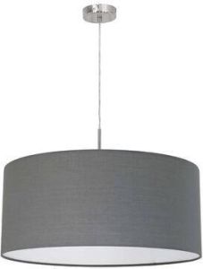 EGLO Hanglamp PASTERI nikkel-mat ø53 x h110 cm excl. 1x e27 (elk max. 60 w) hanglamp van stof hanglamp eettafellamp lamp voor de woonkamer lamp met textielen kap slaapkamerlamp eettafel hanglamp