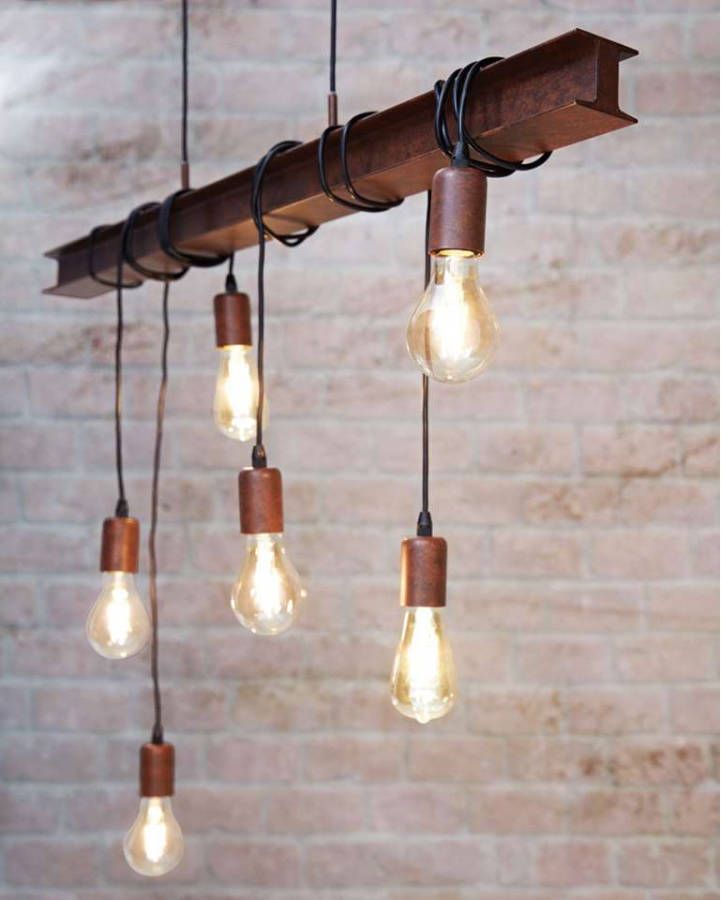 EGLO hanglamp Townshend 6-lichts bruin Leen Bakker