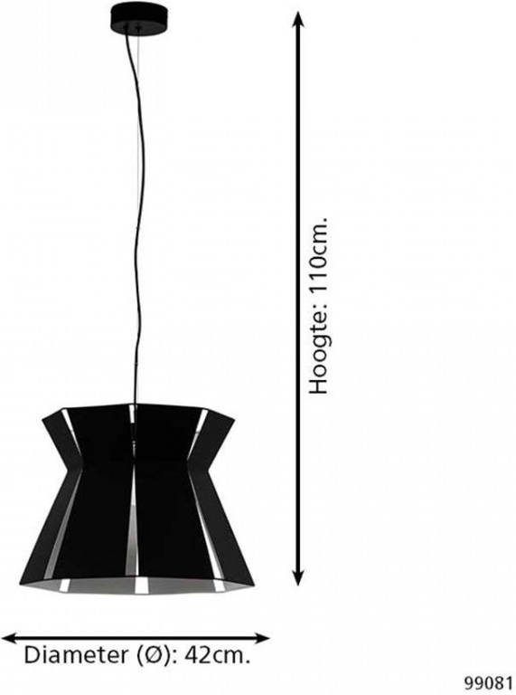 EGLO hanglamp Valecrosia groot zwart wit Leen Bakker