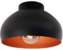 EGLO Plafondlamp MOGANO 2 Plafondlamp in zwart en koper van staal excl. E27 1X40W (1 stuk) - Thumbnail 1