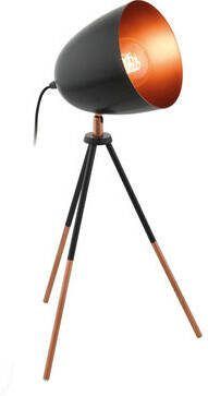 EGLO Tafellamp CHESTER Vintage tafellamp nacht kastlamp fitting: E27 incl. schakelaar