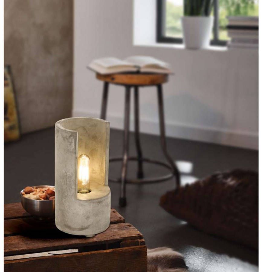 EGLO tafellamp Lynton 27 cm betonkleur Leen Bakker