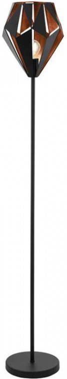 EGLO vloerlamp Carlton 1 zwart koper 152 5 cm Leen Bakker