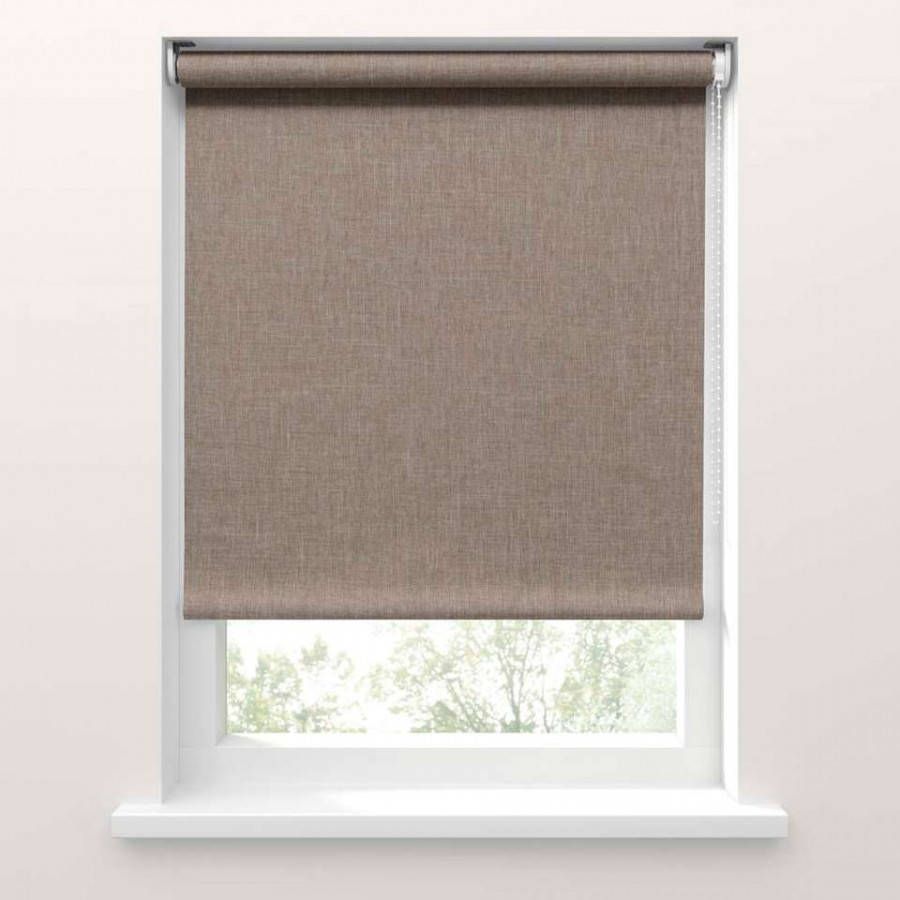 Fenstr rolgordijn verduisterend taupe met structuur 120x190 cm Leen Bakker