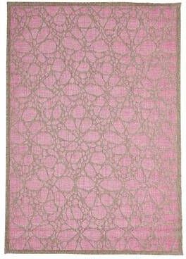 Floorita binnen buitenvloerkleed Fiore roze 160x230 cm Leen Bakker