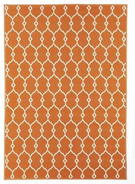 Floorita binnen buitenvloerkleed Trellis oranje 133x190 cm Leen Bakker