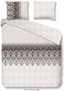 Good Morning dekbedovertrek Abigale taupe 200x200 220 cm Leen Bakker