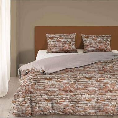 Good Morning dekbedovertrek Brick multikleur 240x200 220 cm Leen Bakker
