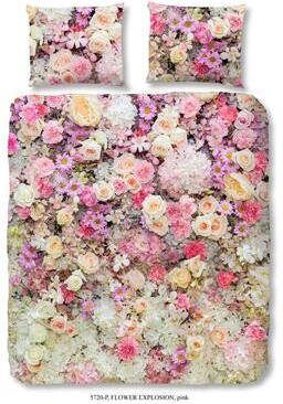 Good Morning dekbedovertrek Flower Explosion roze 240x200 220 cm Leen Bakker