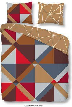 Good Morning dekbedovertrek Geomatric bruin 240x200 220 cm Leen Bakker