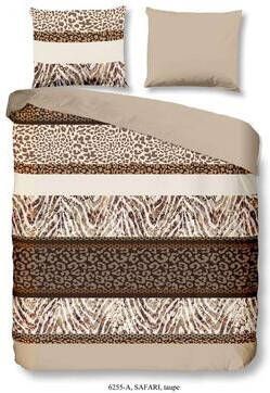 Good Morning dekbedovertrek Safari taupe 140x200 220 cm Leen Bakker