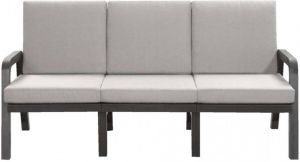 Hartman Loungebank 3-zits antraciet 93x191x84 cm incl. kussens Leen Bakker