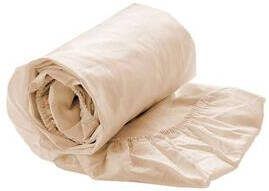 Heckett & Lane Royal Cotton hoeslaken Perkal taupe 180x200x35 cm Leen Bakker