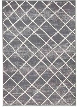 Henzo Zala Living vloerkleed Rhombe grijs crème 200x290 cm Leen Bakker