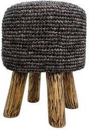 HSM Collection kruk Malibu raffia zeegras zwart 45 cm Leen Bakker