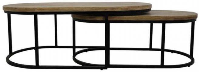 HSM Collection salontafel City (2 stuks) naturel zwart Leen Bakker