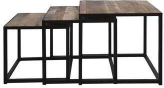 HSM Collection salontafel Fabio (3 stuks) naturel zwart Leen Bakker