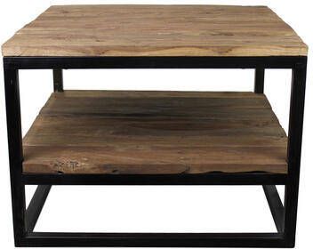 HSM Collection salontafel met onderplank Leroy naturel mat zwart 60x60x44 cm Leen Bakker