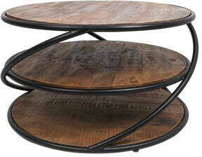 HSM Collection  salontafel Tower bruin zwart Ø70 cm Leen Bakker