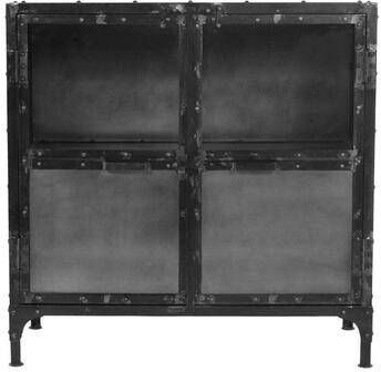 HSM Collection vitrinekastje Brooklyn zwart 90x40x90 cm Leen Bakker