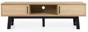Inventum Tenzo tv-meubel Lex eikenkleur zwart 55x160x42 cm Leen Bakker