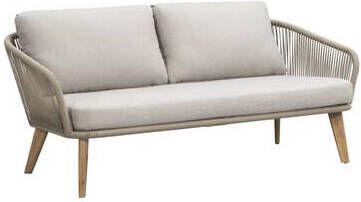Le Sud Loungebank Nant wicker acacia taupe 87x170x67 cm incl. kussens Leen Bakker