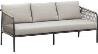 Le Sud Loungebank Paris wicker antraciet kussens taupe Leen Bakker