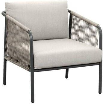 Le Sud Loungefauteuil Paris wicker aluminium kussens taupe Leen Bakker