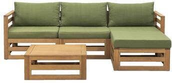Le Sud Loungeset Clermont Brest FSC-hout donkergroene kussens 5-delig Leen Bakker