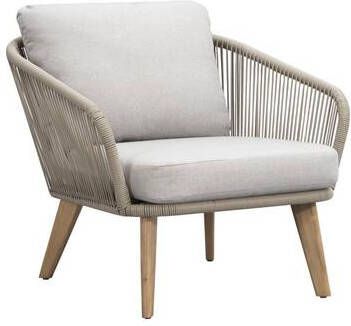 Le Sud Loungestoel Nant wicker acacia taupe 87x79x67 cm Leen Bakker