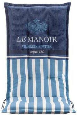Le Sud Tuinstoelkussen Le Manoir blauw 123x50x8 cm Leen Bakker