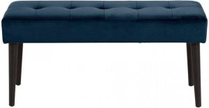 Leen Bakker Bankje Gaby fluweel donkerblauw 45x95x38 cm