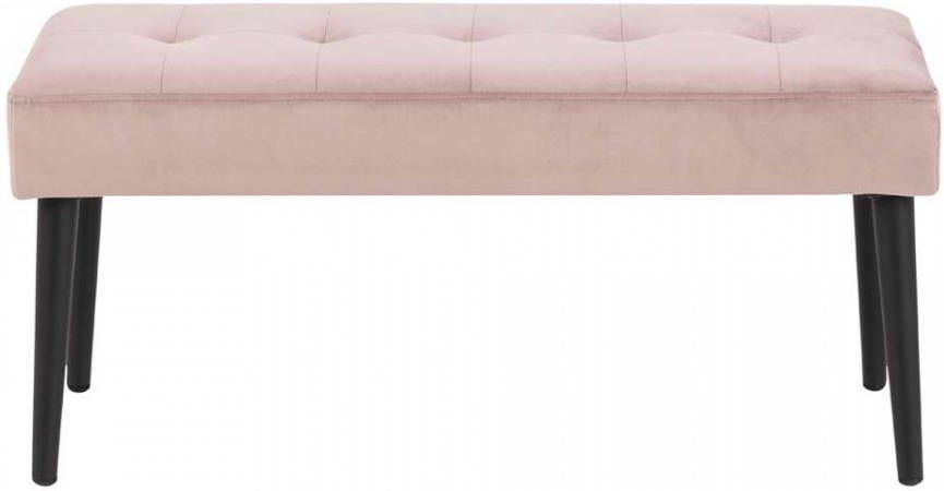 Leen Bakker Bankje Gaby fluweel roze 45x95x38 cm