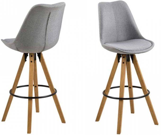 Leen Bakker Barkruk Verdal lichtgrijs (2 stuks)
