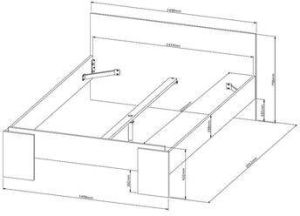 Leen Bakker Bed Lyon eikenkleur 140x200 cm