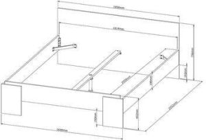 Leen Bakker Bed Lyon eikenkleur 160x200 cm